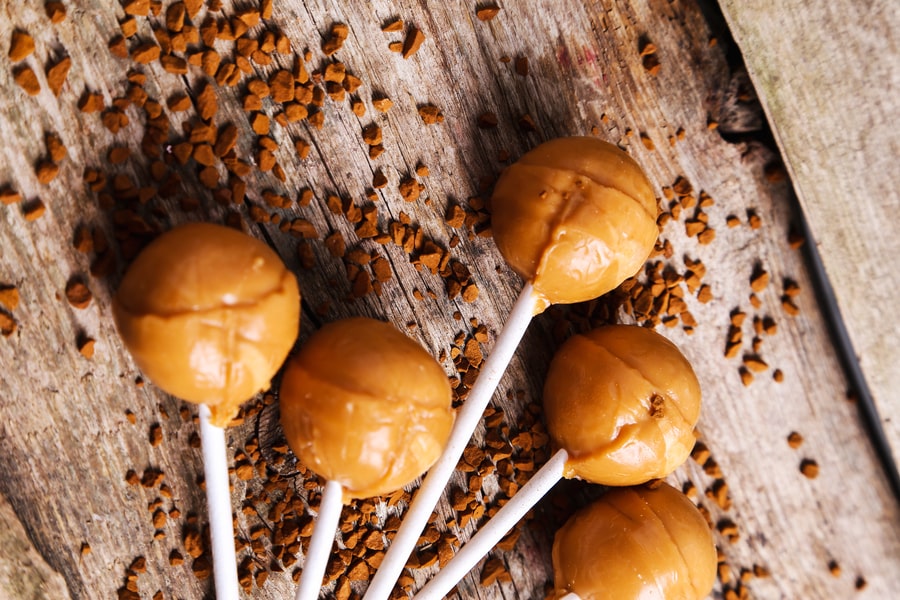 Sugar free lollipop on the table.